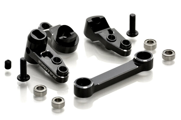 Exotek Racing 22S HD Steering Set, Full Bearing Style, 7075 Black