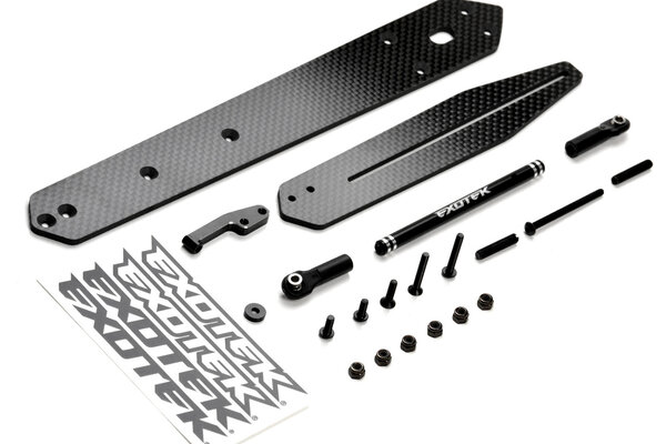 Exotek Racing 22S Drag Wheelie Bar Set, CF Adjustable Single Wheel Style