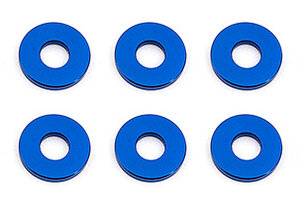 Team Associated Bulkhead Washers, 7.8 x 1.0mm Blue Aluminum (10)