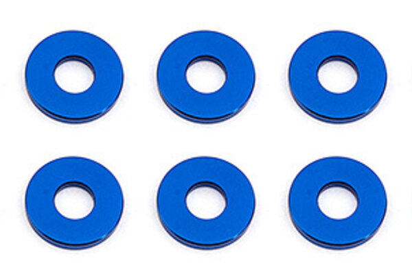 Team Associated Bulkhead Washers, 7.8 x 1.0mm Blue Aluminum (10)