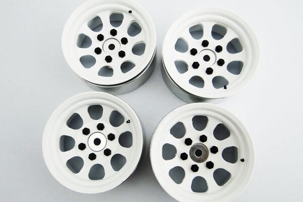 Hot Racing 6 Lug Wagon Style Hex Drive 1.9 Steel Stamped Bead Lock