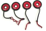 Hot Racing Body Clips w/ Rubber Leash & Body Washer-Red