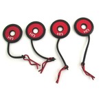 Hot Racing Body Clips w/ Rubber Leash & Body Washer-Red