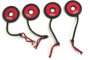 Hot Racing Body Clips w/ Rubber Leash & Body Washer-Red