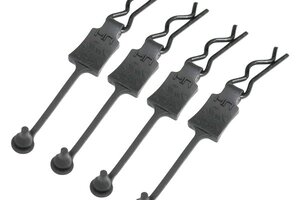 Hot Racing HRABWP39E01  Body Clip Retainers, for 1/8 Scale, Black Chrome (4pcs)