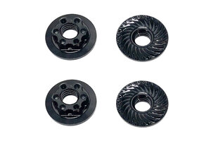 Team Associated FT Nuts, M4 Low Profile Wheel Nuts, Black