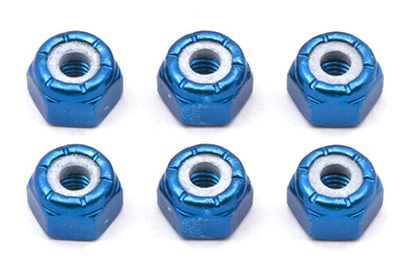 Team Associated 8-32 Blue Aluminum Locknut (6)