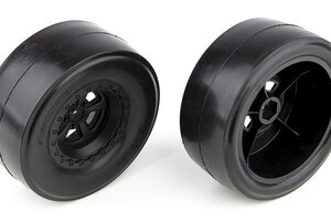 Team Associated DR10 Rear Wheels & Drag Slick Tires, Mounted