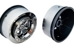 Team Associated Drag Rear Wheels, 2.2 in / 3.0 12mm Hex, Black Chrome