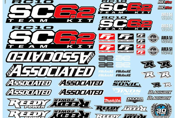 Team Associated RC1SC6.2 Decal Sheet