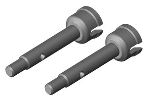 Corally (Team Corally) Wheel Shaft - Rear - Steel - 2 Pcs: Mammoth, Moxoo, Triton