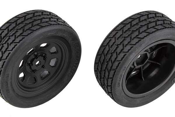 Team Associated ASC71194   SR10 Front Wheels w/ Street Stock Tires, Mounted