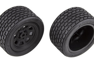 Team Associated ASC71195  SR10 Rear Wheels w/ Street Stock Tires, Mounted
