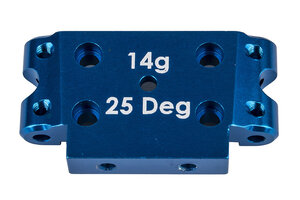 Team Associated DR10 Factory Team Aluminum Front Bulkhead, 25deg Blue Team Associated DR10 Factory Team Aluminum Front Bulkhead, 25deg Blue