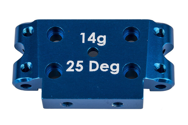 Team Associated DR10 Factory Team Aluminum Front Bulkhead, 25deg Blue