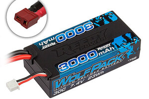 Team Associated ASC758  Reedy Wolfpack LiPo 3000mAh 30C 7.4V Shorty Pack, T-Plug