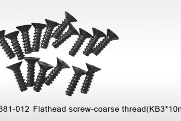 DHK Hobby Flathead Screw - Coarse Thread (3x10mm) (16)