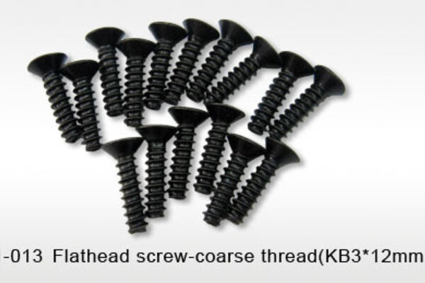 DHK Hobby Flathead Screw - Coarse Thread (3x12mm) (16) - Maximus