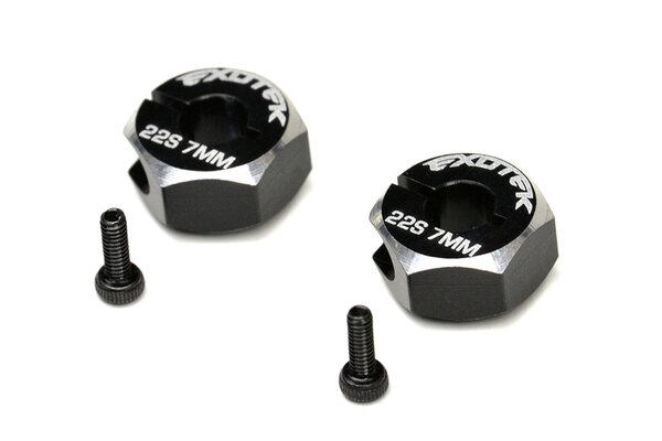 Exotek Racing Rear Hex Set 7mm, 7075, 1pr for 22S Drag
