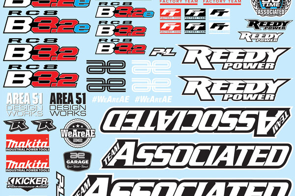 Team Associated RC8B3.2 Decal Sheet