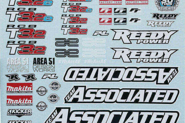 Team Associated RC8T3.2 Decal Sheet