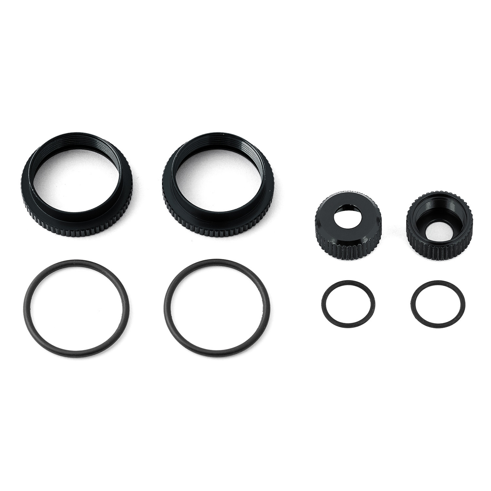 Team Associated 16mm Shock Collar & Seal Retainer Set, Black