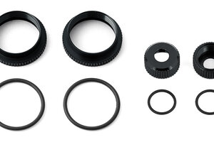 Team Associated 16mm Shock Collar & Seal Retainer Set, Black
