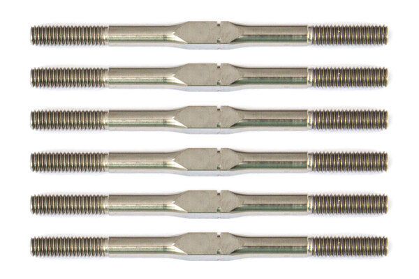 Team Associated FT Titanium Turnbuckle Set, for RC10B6.1, 3x48mm, Silver