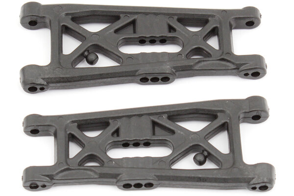 Team Associated RC10B6 Factory Team Front Suspension Arms, Flat, Carbon