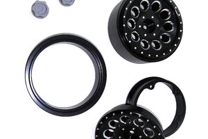 Cross RC CNC Aluminum Wheels, Black (pr.) SP4, FR4