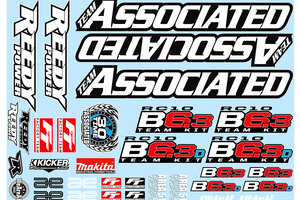 Team Associated RC10B6.3 Decal Sheet Team Associated RC10B6.3 Decal Sheet