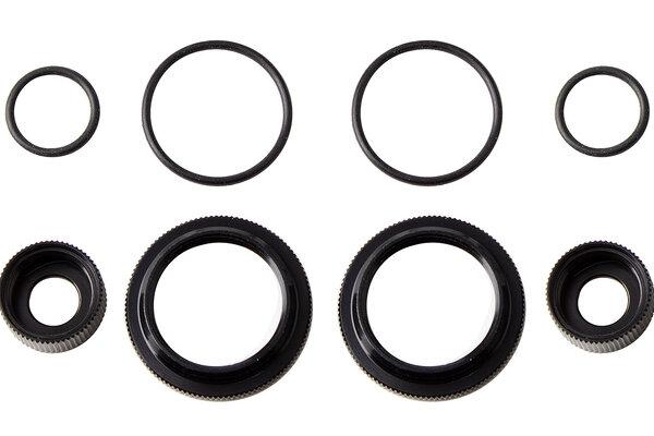 Team Associated 12mm Shock Collar and Seal Retainer Set, Black