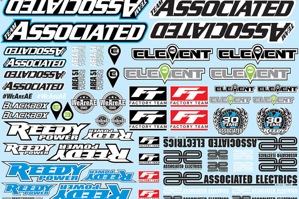 Team Associated AE Branding Decal Sheet