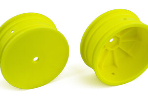 Team Associated Front Wheels, 12mm Hex 4WD Front 2.2in Wheels, Yellow