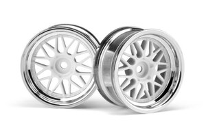 HPI Racing HRE C90 Wheel 26mm Chrome/White (6mm Offset/2pcs)