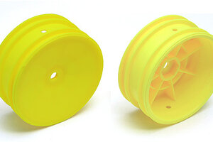 Team Associated 2WD Front Sheels, 2.2in, 12mm Hex, Yellow