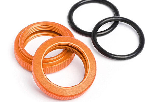 HPI Racing Shock Adjuster Nut 20mm (Orange/2pcs) Baja 5T