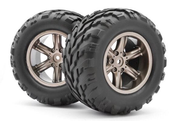Blackzon Assembled Wheel/Tire (Dark Grey)