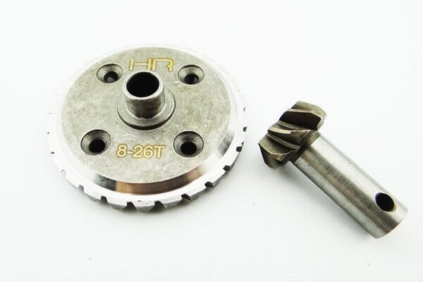 Hot Racing Hardened Steel Spiral Cut Ring and Pinion Gear, Savage