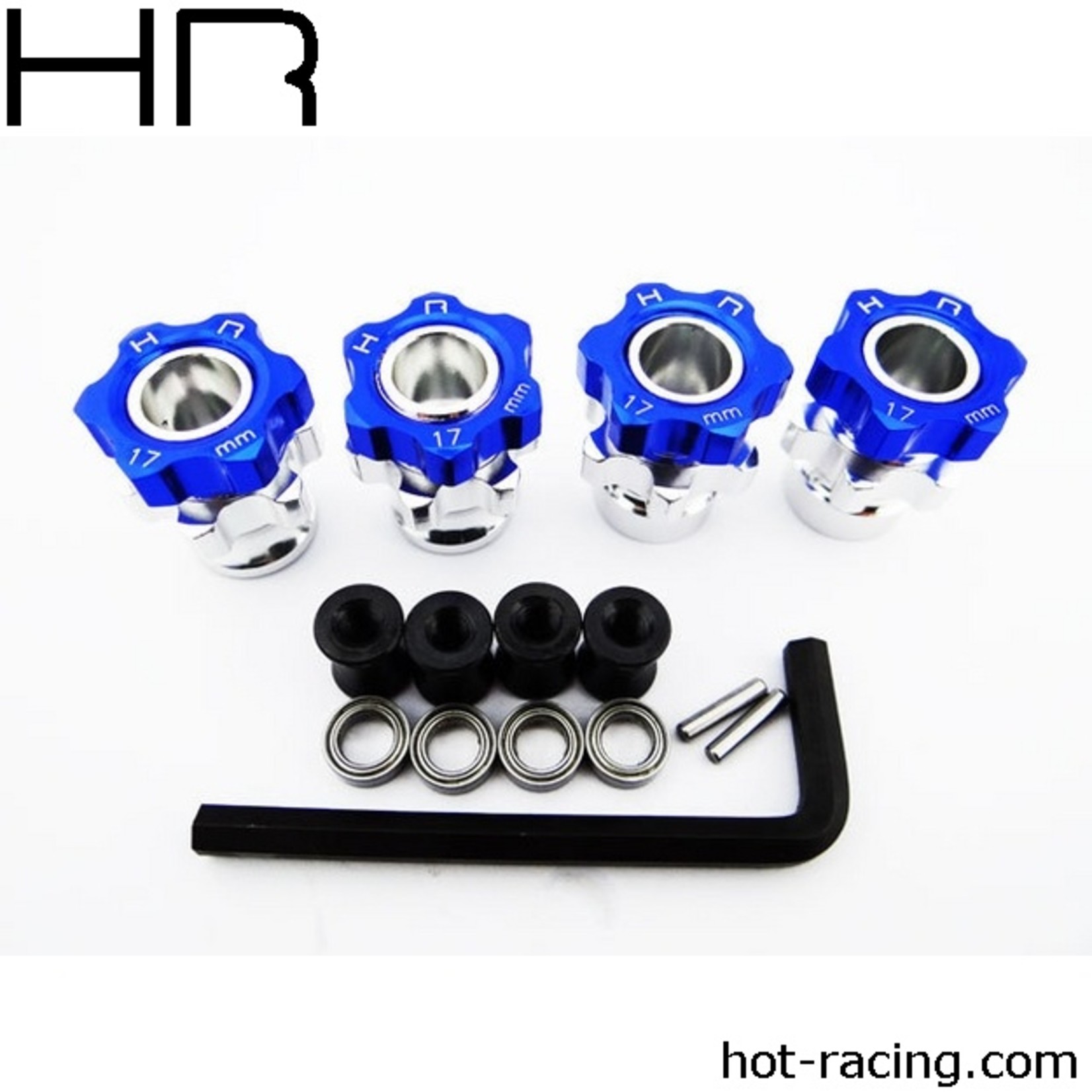 Hot Racing HRAJT107W06  17mm Wide +5mm Wheel Hubs with Bearings