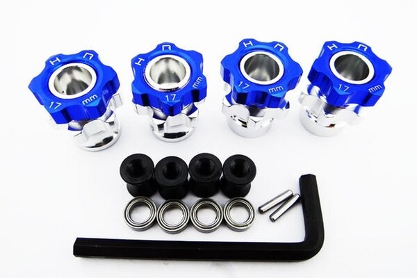 Hot Racing HRAJT107W06  17mm Wide +5mm Wheel Hubs with Bearings