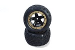 Blackzon Slyder ST Wheels/Tires Assembled (Black/Gold)