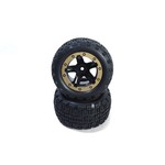 Blackzon Slyder ST Wheels/Tires Assembled (Black/Gold)