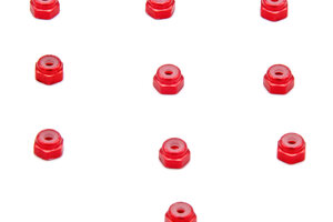 Corally (Team Corally) Aluminum Nylstop Nut - M2 - Red (10pcs)