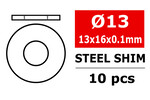 Corally (Team Corally) COR3301-13-16-01  Steel Metric Shim - 13x16x0.1mm - 10 pcs