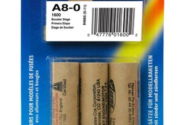 Estes Rockets EST1600  A8-0 Model Rocket Engines (3pk)