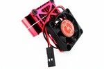 Hot Racing Clip-On Two-Piece Motor Heat Sink w/ Fan, Red