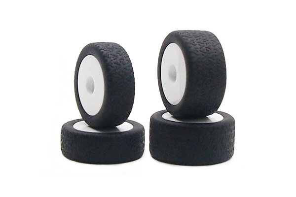 CARISMA GT24B Tires, Mounted (4): White Wheels
