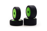 CARISMA GT24B Tires, Mounted (4): Green Wheels