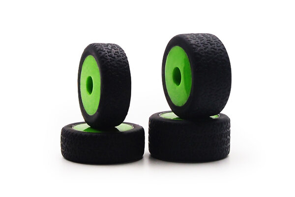CARISMA GT24B Tires, Mounted (4): Green Wheels